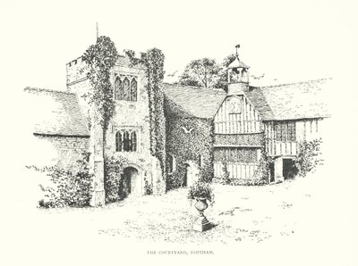 The Courtyard, Ightham (litografia) tekijältä Duncan Moul