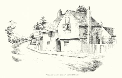 "The Running Horse", Leatherhead (litografia) tekijältä Duncan Moul