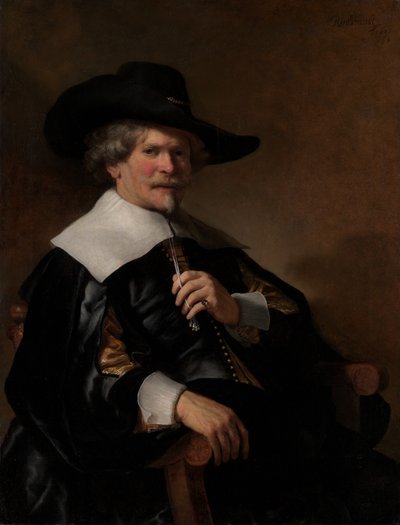 Nojatuolissa istuvan miehen muotokuva, n. 1640-50. tekijältä Dutch