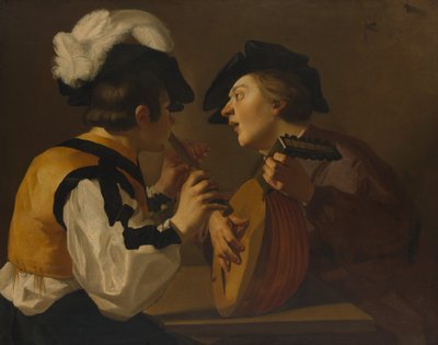 Kaksi muusikkoa, 1600-luku. tekijältä Dutch