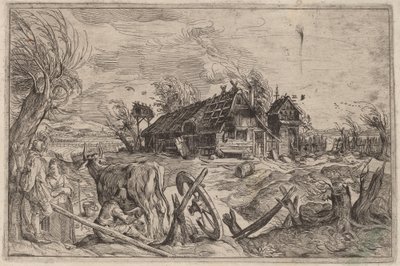 Maisema maalaistalon kanssa tekijältä Dutch 17th Century, formerly Jacques de Gheyn II