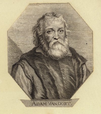 Adam Van Oort, syntynyt Adam van Noort, belgialainen taiteilija. Kaiverrus Johann Georg Waldreich tekijältä Dutch School