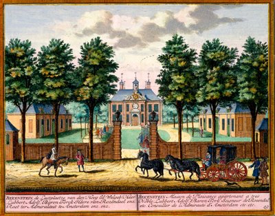 Bekenstein House of Pleasure, Hendrick de Lethin ja Matthias Brouerius Van Nidekin Het Zeganpralent Kennemerlantista, julkaistu n. 1700-30 tekijältä Dutch School