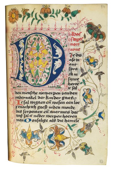 Tuntikirja ja rukouskirja hollanniksi, Ala-Rheinland, Emmerich, Cleves, n. 1480 tekijältä Dutch School