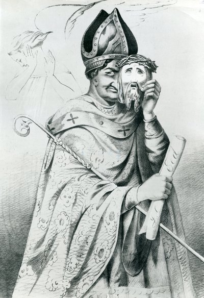 Karikatyyri paavi Pius IX:stä (1792-1878) tekijältä Dutch School