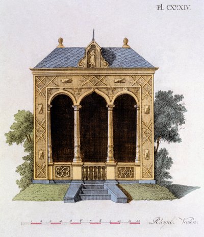 Suunnittelu G. van Laarin Magazine of Garden Gems -lehdestä, julkaistu 1802 tekijältä Dutch School