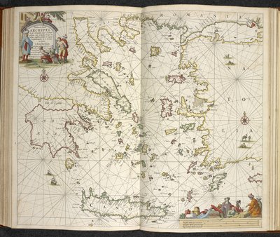 Kreikka, Kreeta ja Turkki, The Great New Augmented Sea Atlas tai Water World. Näyttää huokauksissa maan kaikki meren rannikot...