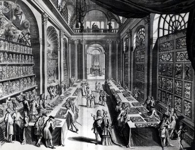 Levin Vincentsin kokoelma kurioosuuksia, kuvitus Theater de la Merveilles de la Naturesta, n. 1719 tekijältä Dutch School
