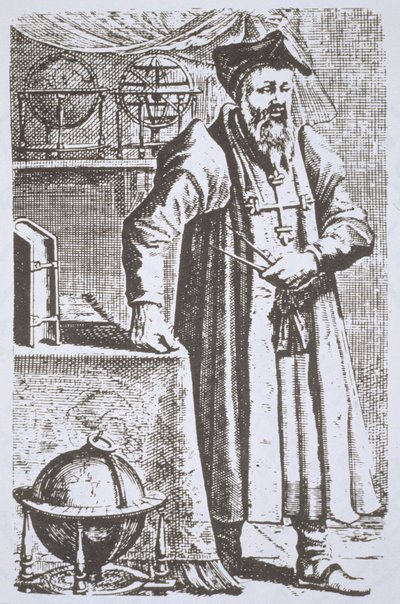 Muotokuva William Postelista (1510-81), hänen De Universitate, Leyden, 1643, kuvitettu Historia of Magic, julkaistu 1800-luvun lopulla. tekijältä Dutch School