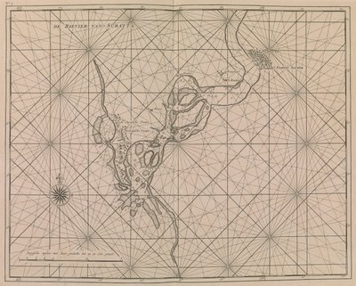Joen lähestyminen Suratiin, noin 1726 (vedos) (kuva) tekijältä Dutch School