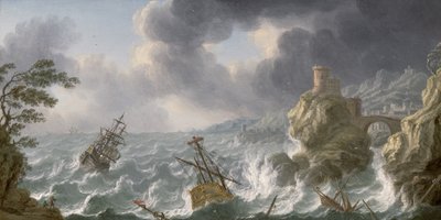 Haaksirikko myrskyssä kalliorannikolla tekijältä Dutch School