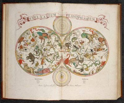 Stellatum Planisphaerium, planisfääri, jossa on horoskooppimerkkejä tekijältä Dutch School