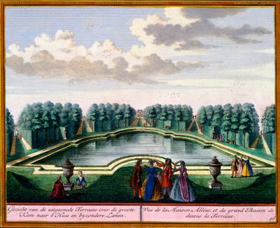 Näkymä Hendrick de Lethin ja Matthias Brouerius Van Nidekin Het Zeganpralent Kennemerlantista, julkaistu n. 1700-30 tekijältä Dutch School