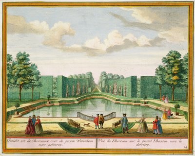 Näkymä suuren järven luosta Het Zeganplant Kennemerlantista, Hendrick de Leth ja Matthias Brouerius Van Nidek, julkaistu n. 1700-1730 tekijältä Dutch School
