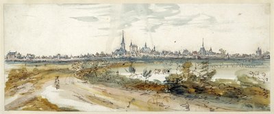 Näkymä Calcarista, 1600-luvun loppu (kynä ja ruskea muste vesivärillä paperille) tekijältä Dutch School