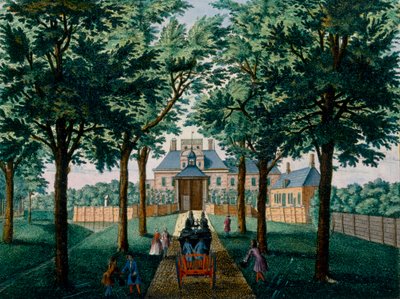 Westerhout House, Hendrick de Lethin ja Matthias Brouerius Van Nidekin Het Zeganpralent Kennemerlantista, julkaistu n. 1700-1730 tekijältä Dutch School
