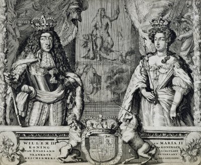 Vilhelm III (1650-1702) ja Maria II (1662-94), n. 1688-1794 tekijältä Dutch School
