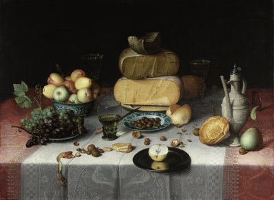 Asetelma juuston kanssa, c. 1615 tekijältä Dyck