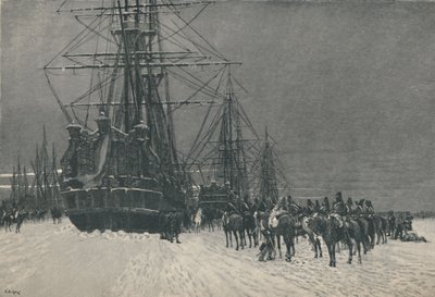 "Ranskan tasavallan husaarien hollantilaisen laivaston vangitseminen, tammikuu 1795", 1896 tekijältä E.G.H. Del