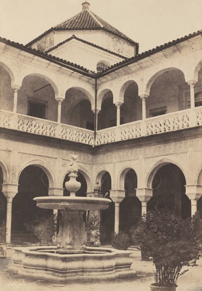 Espanja. Sevilla, Medina Celin herttuan talon sisäpiha, joka tunnetaan Pilatuksen talona tekijältä E.K. Tenison