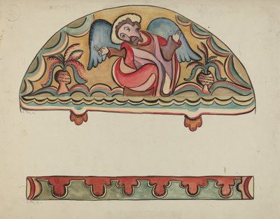 Lunette ja yksityiskohta alttarikirkosta Sanctuariossa, Chimayossa, 19351942. tekijältä E. Boyd