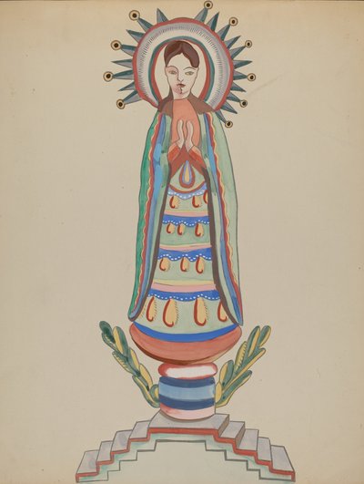 New Mexico, Bulto, monivärinen puinen figuuri, 19351942. tekijältä E. Boyd
