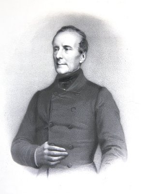 Alphonse de Lamartine ja hänen nimikirjoituksensa (litho) tekijältä E. Charpentier