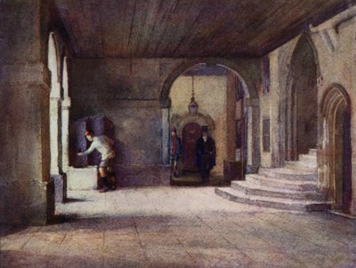 Eton: The Cloisters (väri litho) tekijältä E. D. Brinton