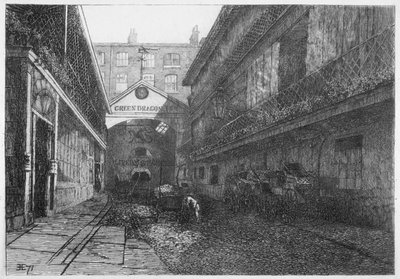 Green Dragon Inn, Bishopsgate, Lontoon kaupunki, 1871 tekijältä E Edwards