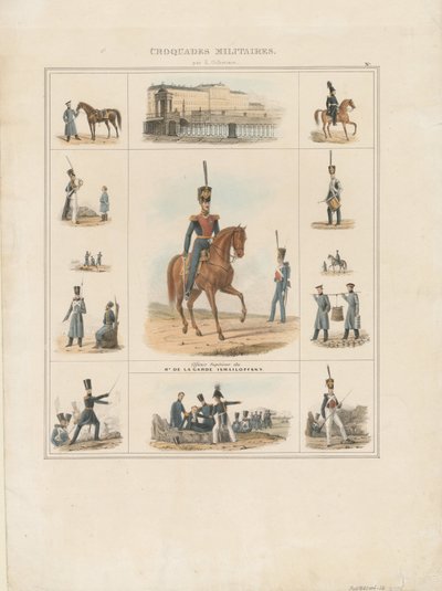 Izmailovskin rykmentin univormut, 1840 tekijältä E. Gilbertson