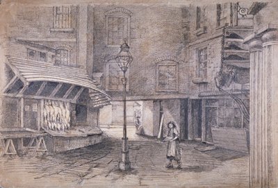 Poultererin kauppa Clare Marketissa, Westminsterissä, Lontoossa, 1850 tekijältä E Holah