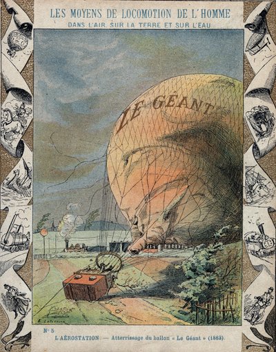 Le Giant -aerostaatti putoaa lähellä Hannoveria - lokakuu 1863 tekijältä E. Letellier