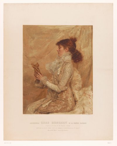 Sarah Bernhardtin muotokuva Mademoiselle Sarah Bernhardt ranskalaisesta komediasta (nimi esineessä) tekijältä E. Mémet