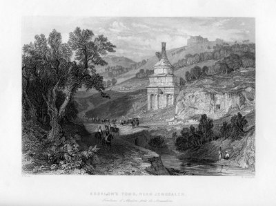 Absalomsin hauta lähellä Jerusalemia, Israel, 1841. tekijältä E. Redclyffe