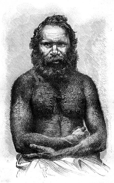 Australian aboriginaali, 1886 tekijältä Etienne Antoine Eugene Ronjat