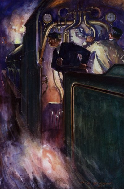The Night Mail (väri litho) tekijältä E. S. (after) Hodgson