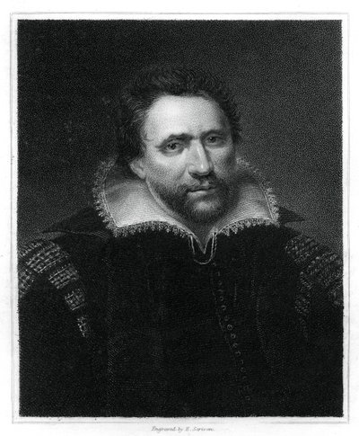 Benjamin Jonson, englantilainen renessanssidraamakirjailija, runoilija ja näyttelijä, 1834. tekijältä E. Scriven