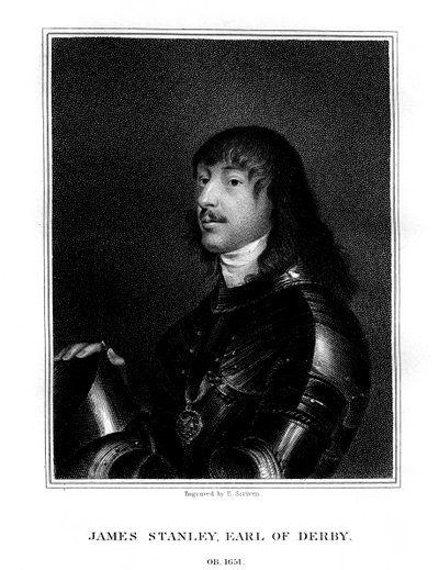 James Stanley, 7. Earl of Derby, Royalistin kannattaja, 1824. tekijältä E. Scriven