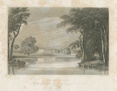 Rolleston Hall: viivakaiverrus, nd [c 1840] tekijältä E Stalker