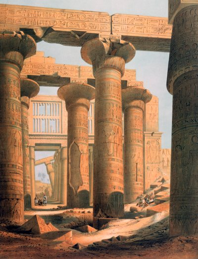 "Hall at Karnak", Egypti, 1800-luku tekijältä E Weidenbach