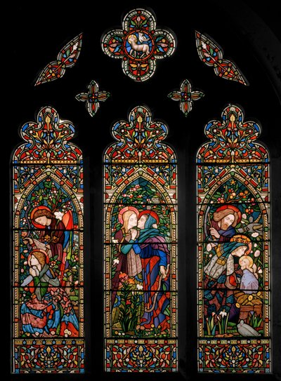 Ilmoitus, vierailu ja syntymä, n. 1860 tekijältä E. and Halliday Burne Jones