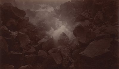 Tulivuoren kraatteri, Quetzaltenango-Guatemala, 1875. tekijältä Eadweard Muybridge