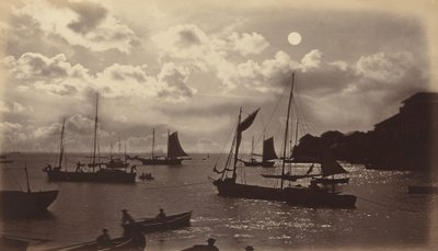Moonlight Effect-Bay of Panama, 1877. tekijältä Eadweard Muybridge