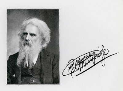 Eadweard Muybridge, muotokuva ja allekirjoitus (m/w kuva) tekijältä Eadweard Muybridge