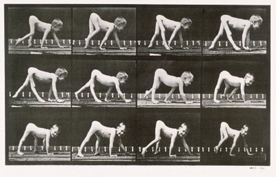 Vammainen poika ryömii, levy 539 Animal Locomotionista, 1887 tekijältä Eadweard Muybridge