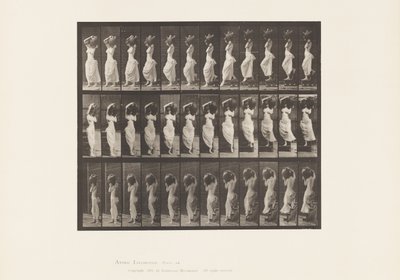 Levy 146. Laskeva kaltevuus, kääntyvä vesipurkki vasemmalla olkapäällä tekijältä Eadweard Muybridge
