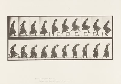 Levy 156. Hyppy; Suoran korkeushypyn juoksu, 1885 tekijältä Eadweard Muybridge