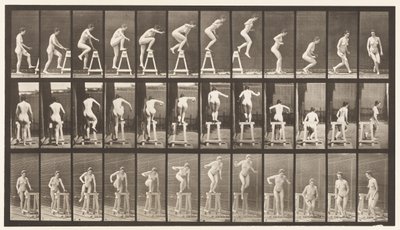 Levy 171. Pukkiin astuminen; Hyppy alas, kääntyy tekijältä Eadweard Muybridge