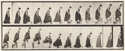 Levy 173. Nousevat portaat ja hyppääminen pois, 1885 tekijältä Eadweard Muybridge