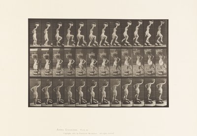 Levy 179. Astumassa kiven päälle ja yli, kori päässä tekijältä Eadweard Muybridge